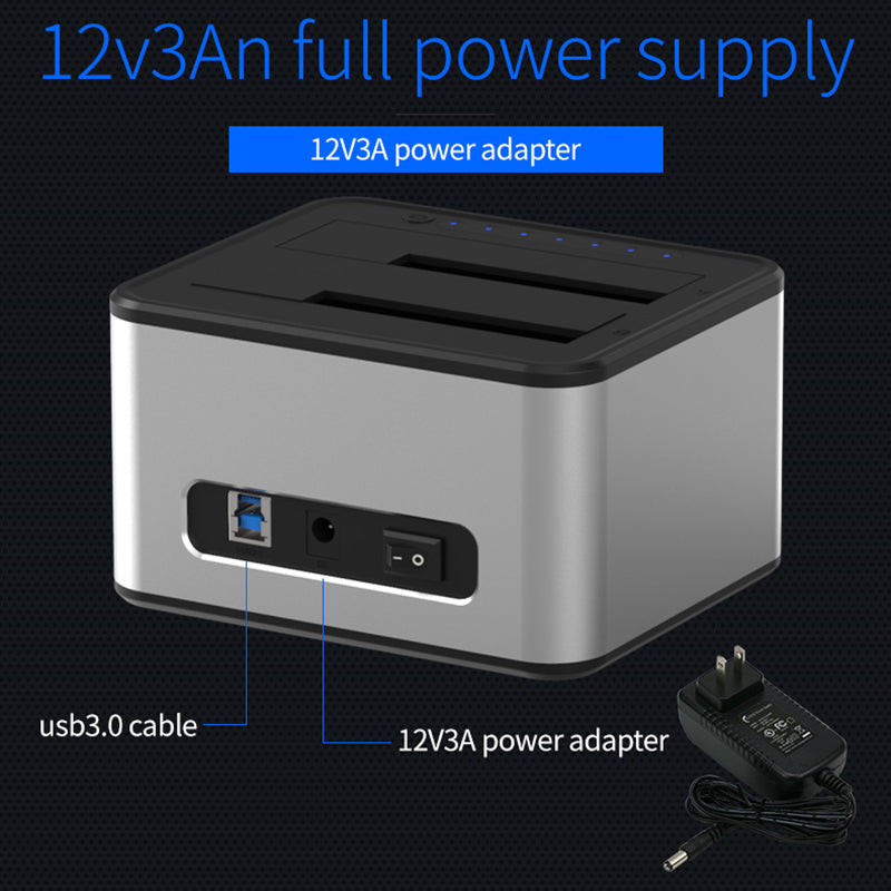 BLUEENDLESS HD07A Dual-Tray Offline Duplicate Hard Drive Dock USB3.0 High-Speed Transmission Adapter BLUEENDLESS HD07A Dual-Tray Offline Duplicate Hard Drive Dock USB3.0 High-Speed Transmission Adapter